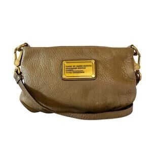 Marc by Marc Jacobs Classic Q Percy Beige Leather Crossbody Bag